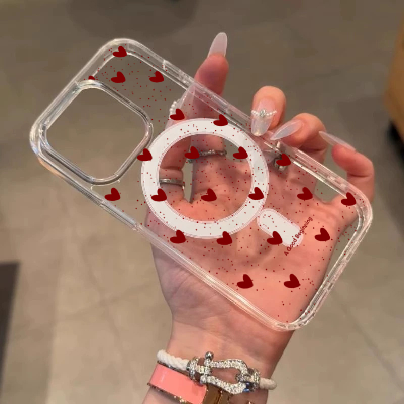 INS Red Love Heart Sexy Transp - Phone Cases Red 评论和价格