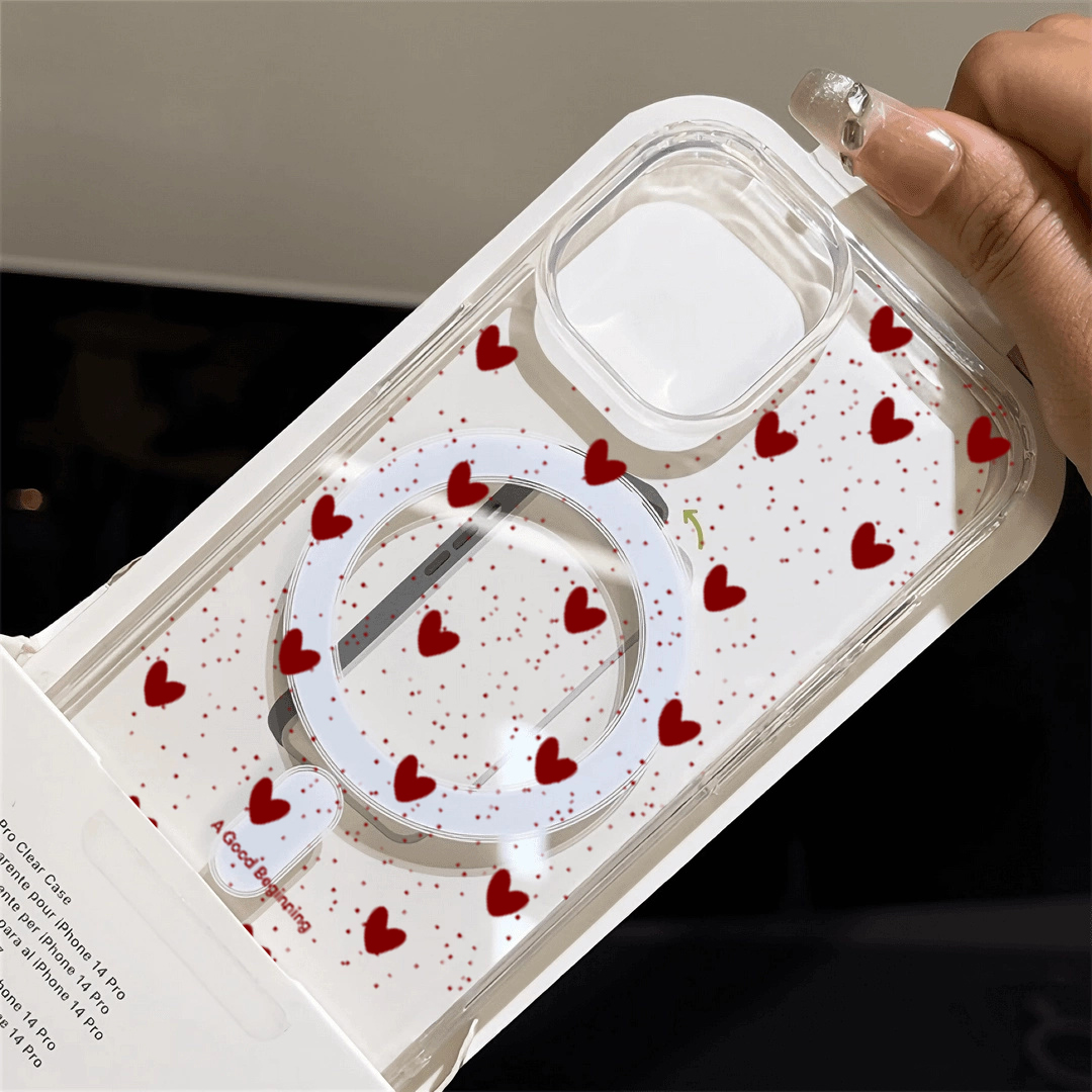 INS Red Love Heart Sexy Transp - Phone Cases Red 评论和价格