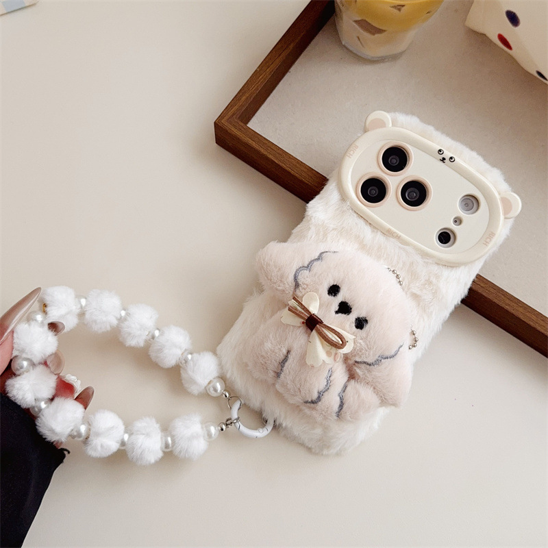 3D Cartoon Bowknot Puppy Warm  - Phone Cases For Iphone 12 Pro Max 评论和价格