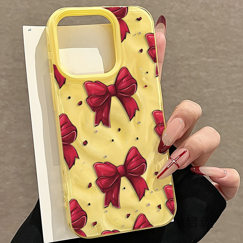 White Red Bow Pattern Phone Ca - Phone Cases Red 评论和价格