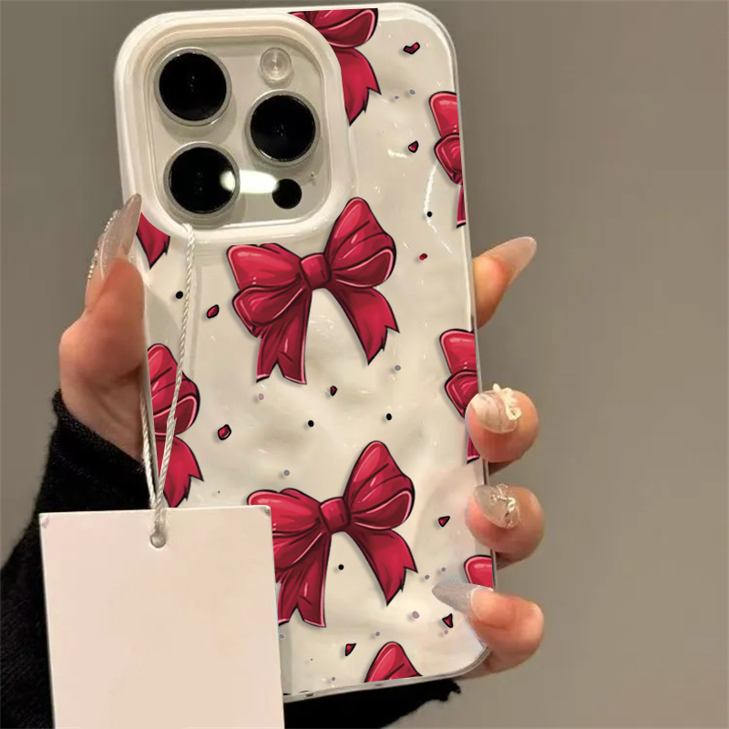 White Red Bow Pattern Phone Ca - Phone Cases Red 评论和价格