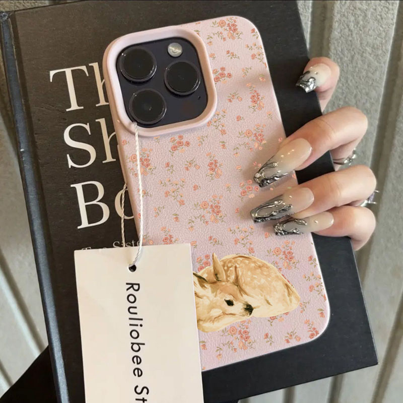 Cute Deer Full Floral Pattern  - Phone Cases Like Loopy 评论和价格