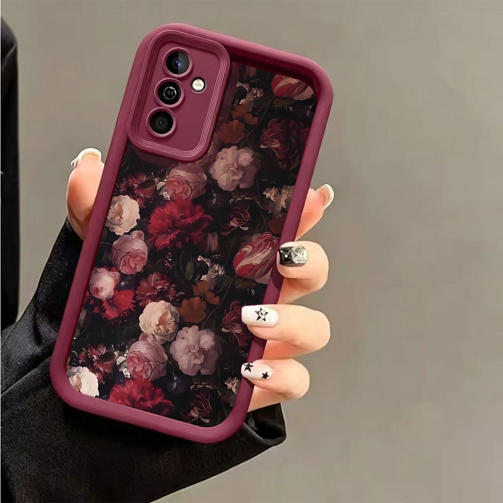 Wine Red Rose Pattern Phone Ca - Phone Cases Red 评论和价格