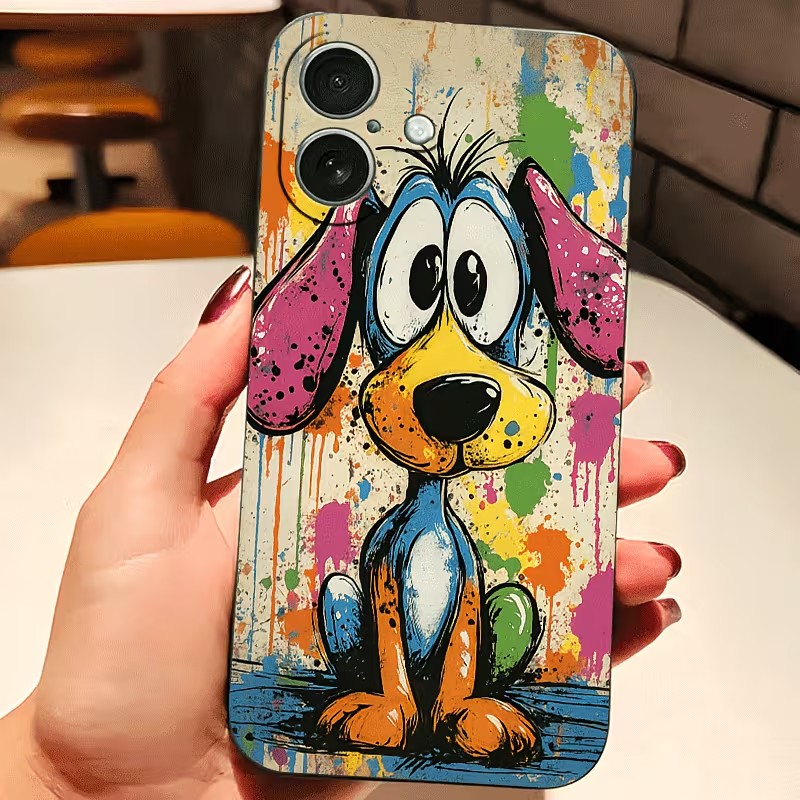 Graffiti Colored Puppy TPU Pho - Phone Cases Like Loopy 评论和价格