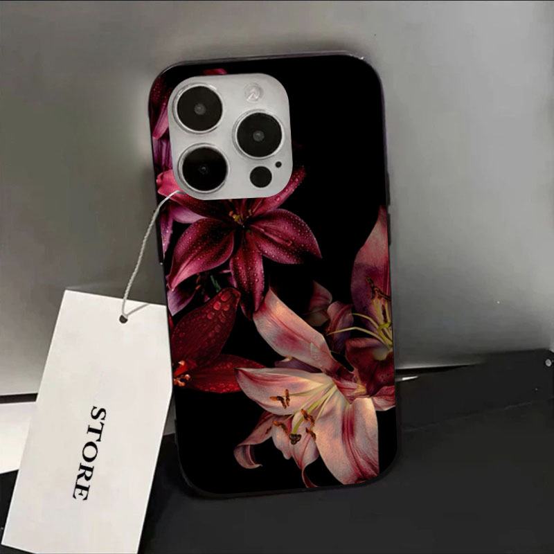 Elegant Red Lily Flower Phone  - Phone Cases Red 评论和价格