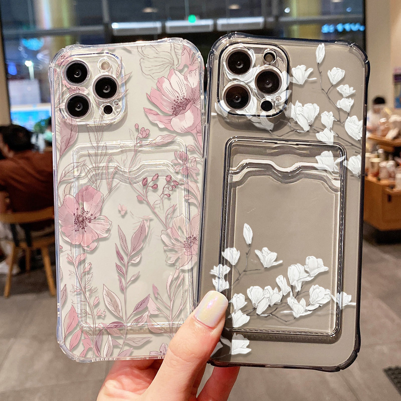 Flower Phone Case For Samsung  - Phone Cases With Card Holder 评论和价格