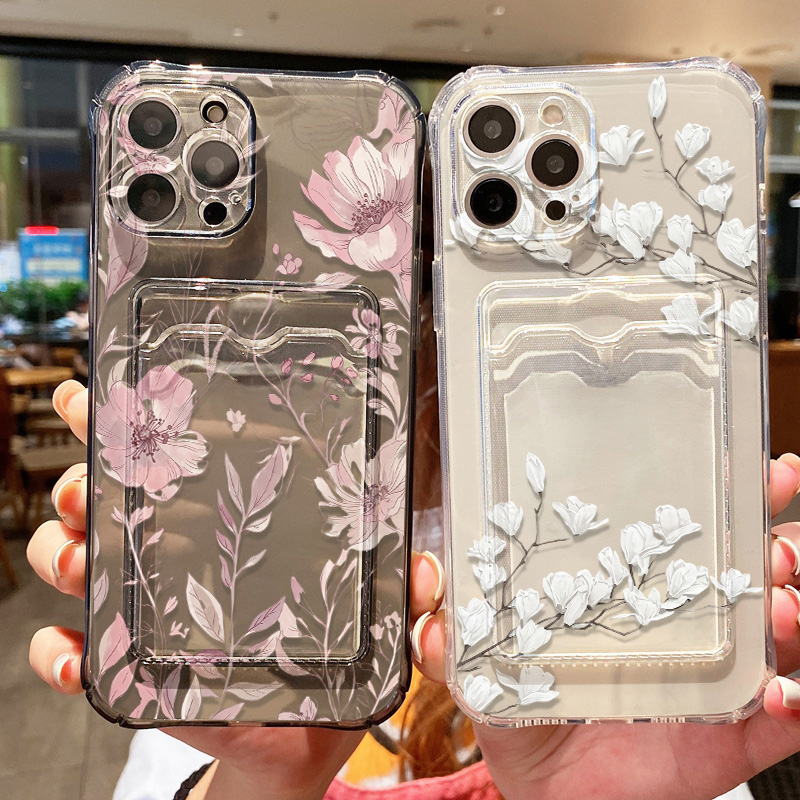 Flower Phone Case For Samsung  - Phone Cases With Card Holder 评论和价格