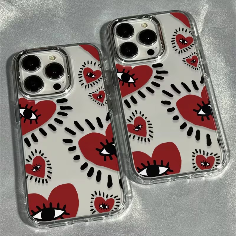 Unique Red Heart Eye Frame Sof - Phone Cases Red 评论和价格