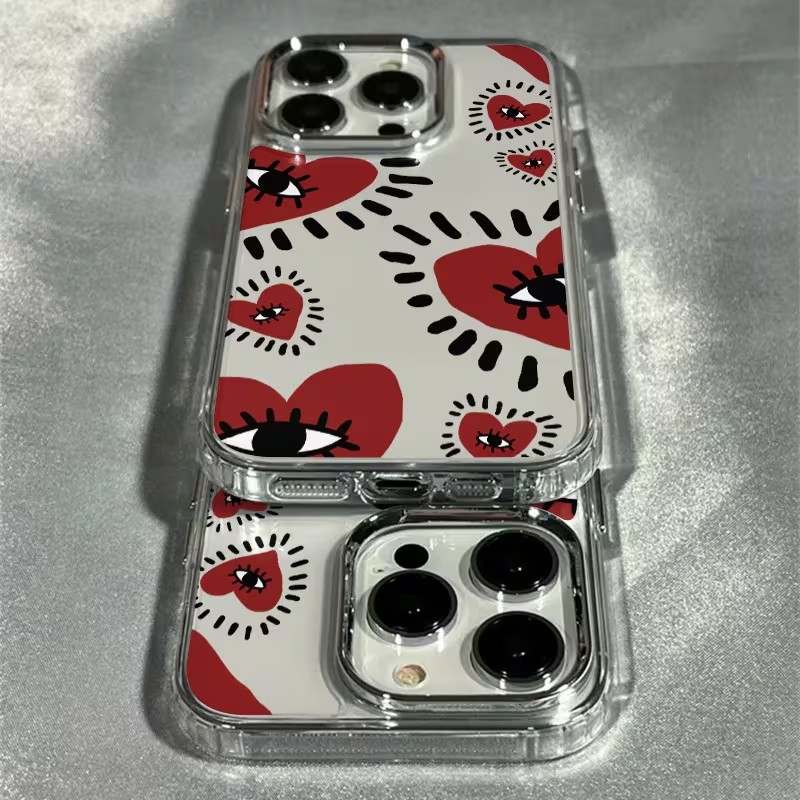 Unique Red Heart Eye Frame Sof - Phone Cases Red 评论和价格