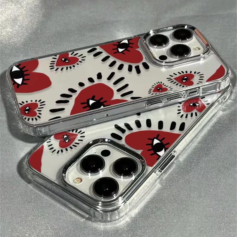 Unique Red Heart Eye Frame Sof - Phone Cases Red 评论和价格