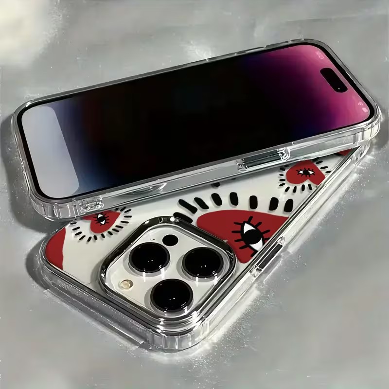 Unique Red Heart Eye Frame Sof - Phone Cases Red 评论和价格