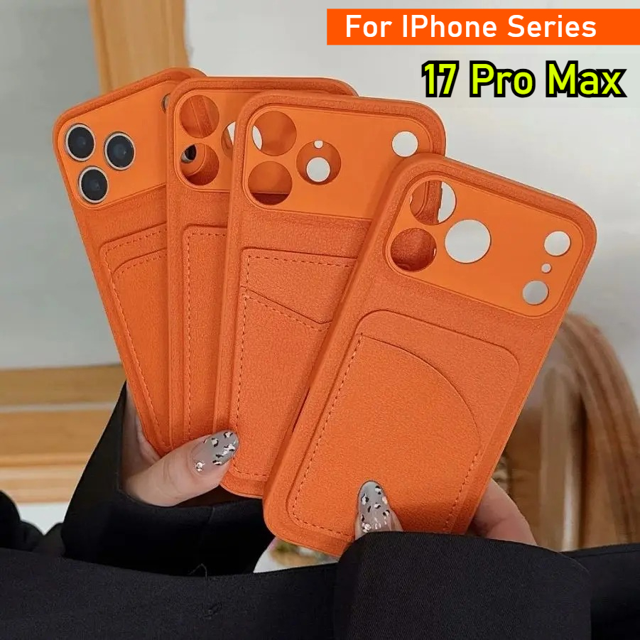 Leather Orange Color Card Hold - Phone Cases With Card Holder 评论和价格