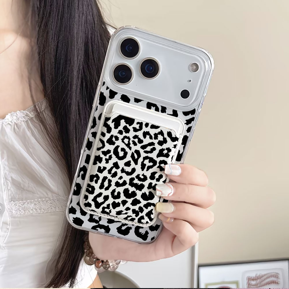 Black Leopard Print For Magsaf - Phone Cases With Card Holder 评论和价格