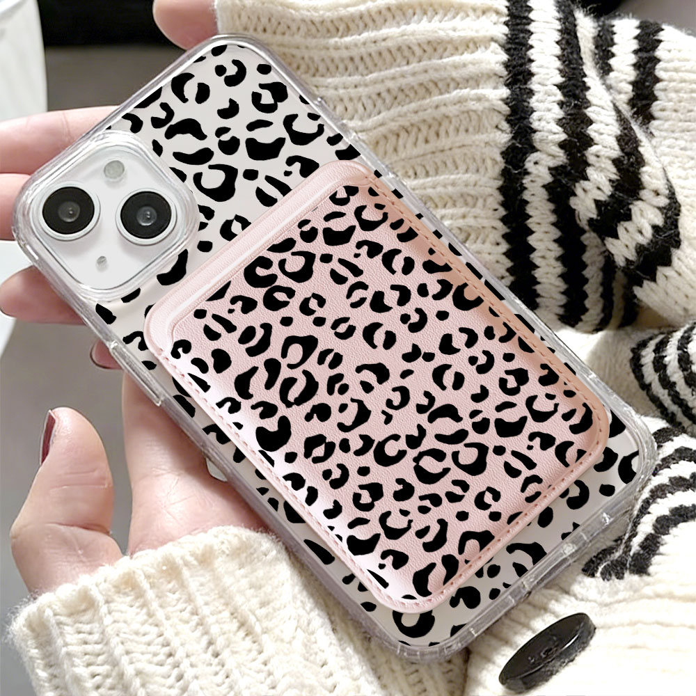 Black Leopard Print For Magsaf - Phone Cases With Card Holder 评论和价格