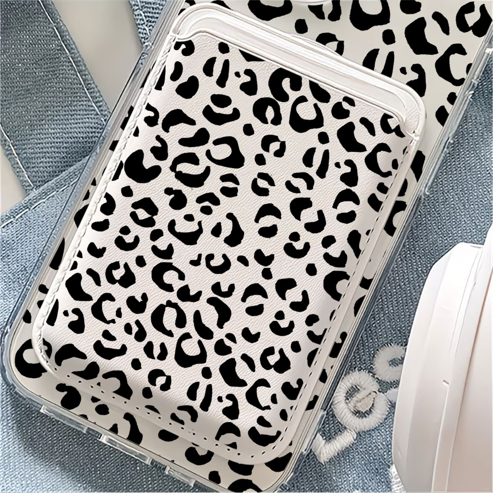 Black Leopard Print For Magsaf - Phone Cases With Card Holder 评论和价格