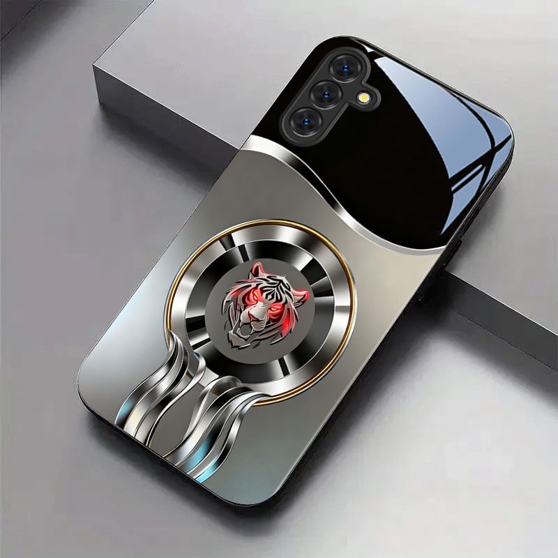 Gold circle red eye tiger logo - Phone Cases Red 评论和价格