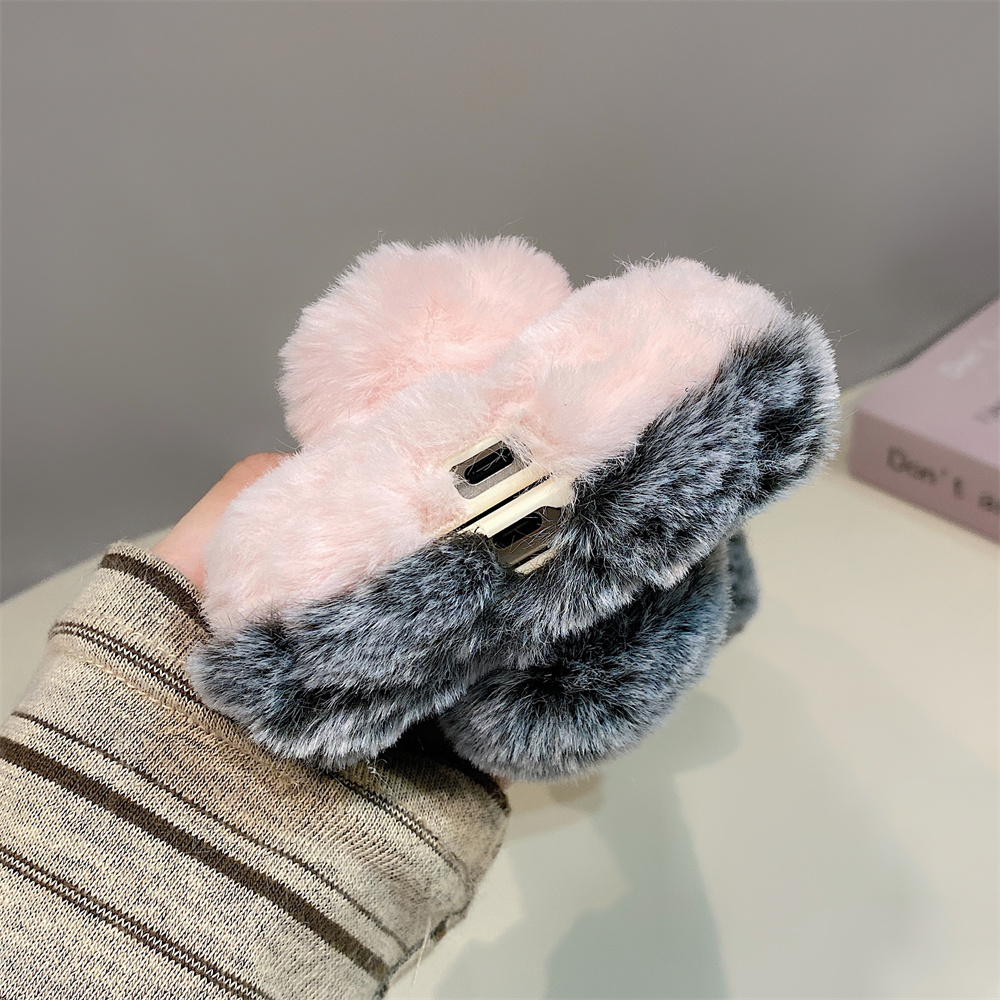 Cute Rabbit Ears Fluffy Stand  - Phone Cases Cute 评论和价格