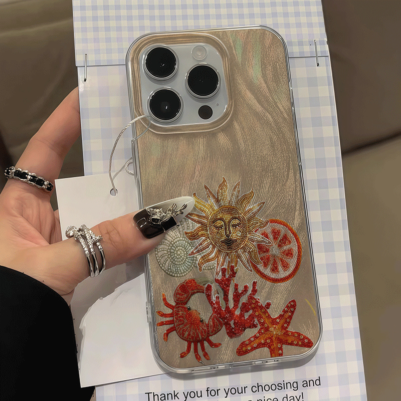 Ice Texture Ocean Red coral Ph - Phone Cases Red 评论和价格