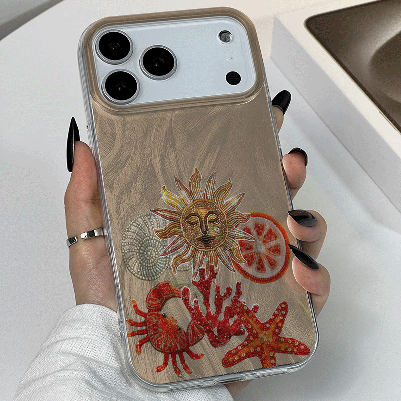Ice Texture Ocean Red coral Ph - Phone Cases Red 评论和价格