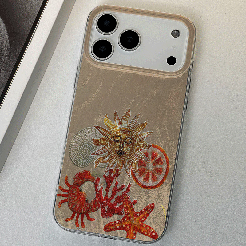 Ice Texture Ocean Red coral Ph - Phone Cases Red 评论和价格