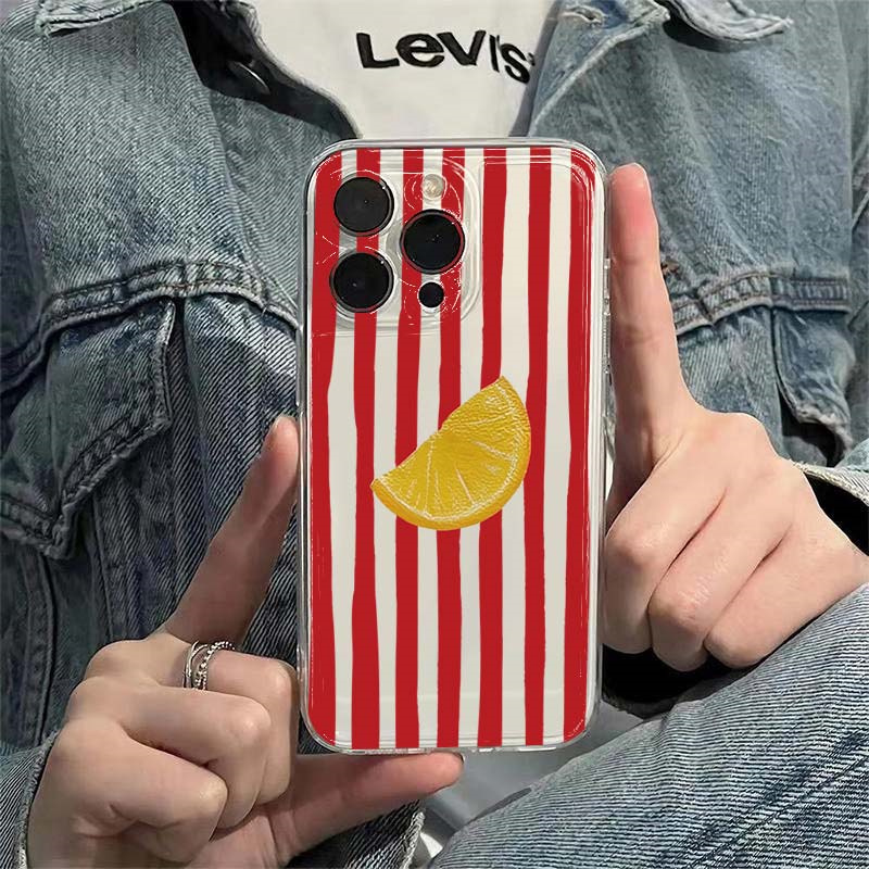 Lemon Red Pink Blue Stripe Des - Phone Cases Red 评论和价格