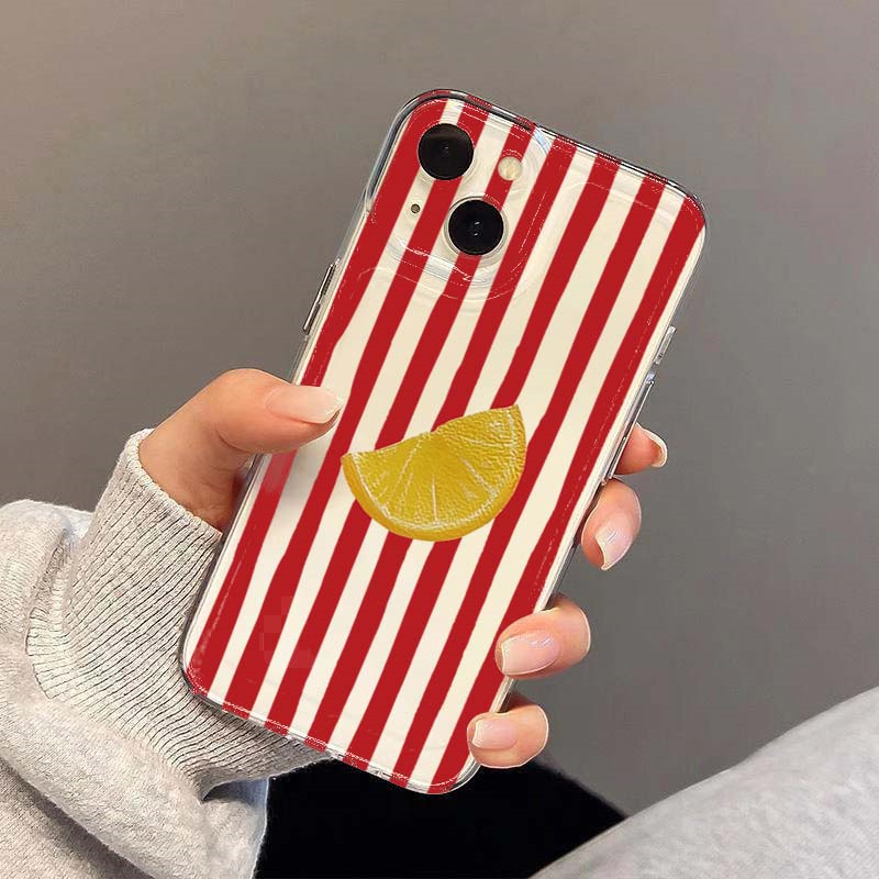 Lemon Red Pink Blue Stripe Des - Phone Cases Red 评论和价格
