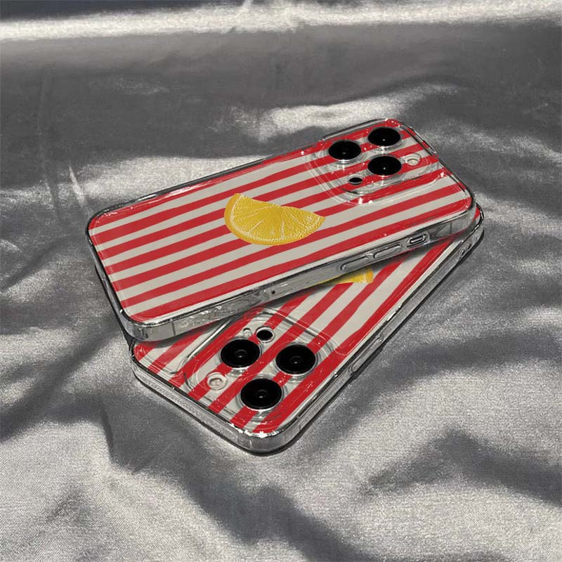Lemon Red Pink Blue Stripe Des - Phone Cases Red 评论和价格